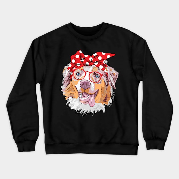 Australian Shepherd Bandana Crewneck Sweatshirt by LotusTee